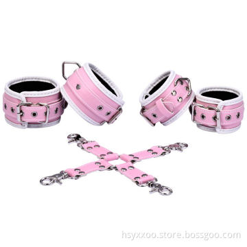 Full body sm games sex toy Lokable Hog-Tie System with wrist cuff and ankle cuff bed bandage restraint